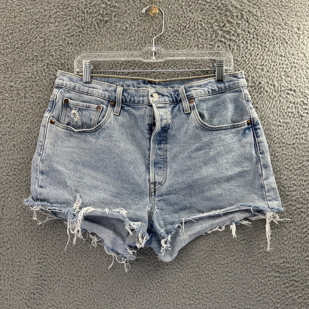 Levi's‎ 501 Original Fit High Rise Shorts Denim Jean Cut Off Festival Women's 32